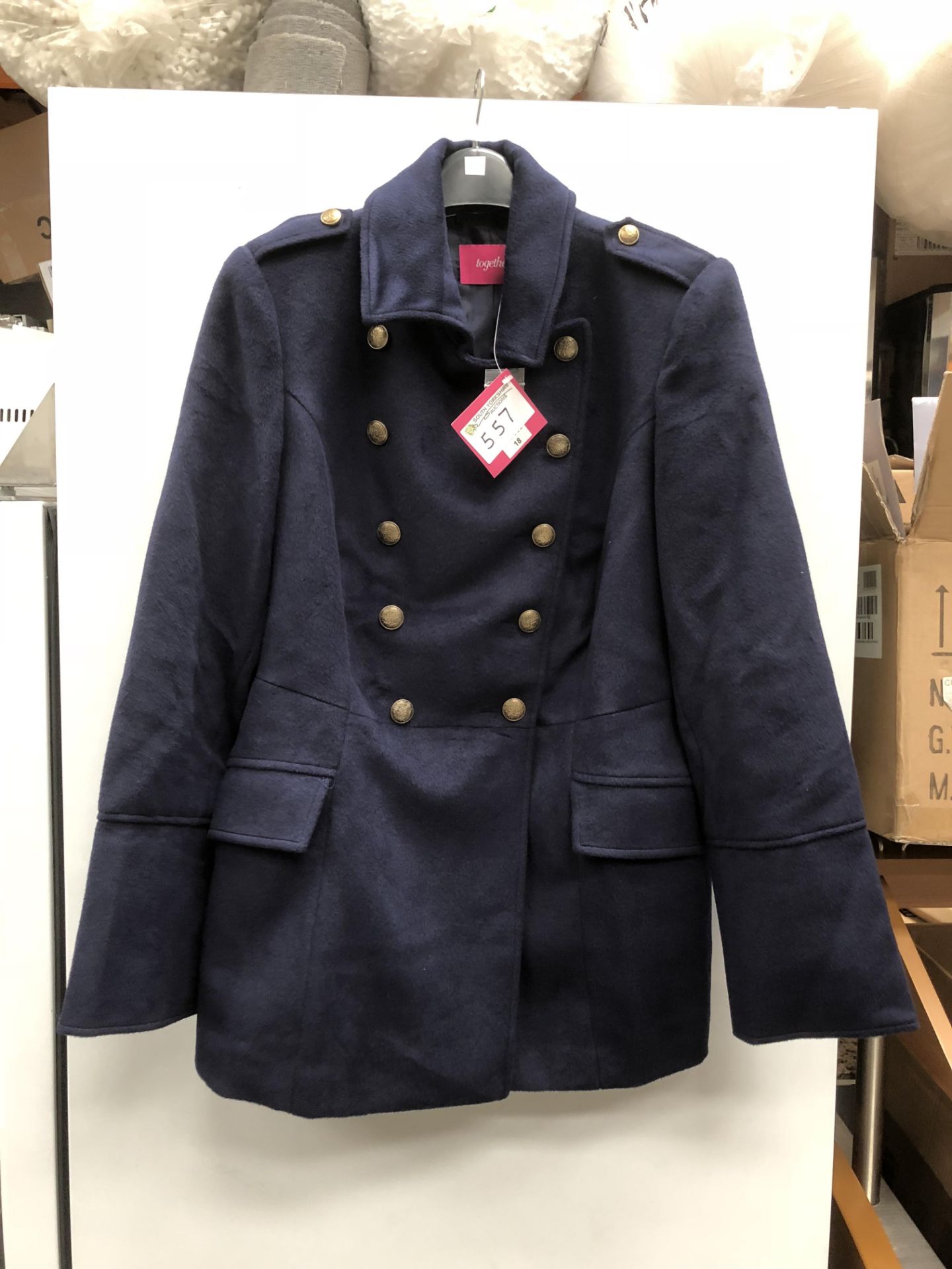 Navy Studded Coat, Size 18, New with Tags