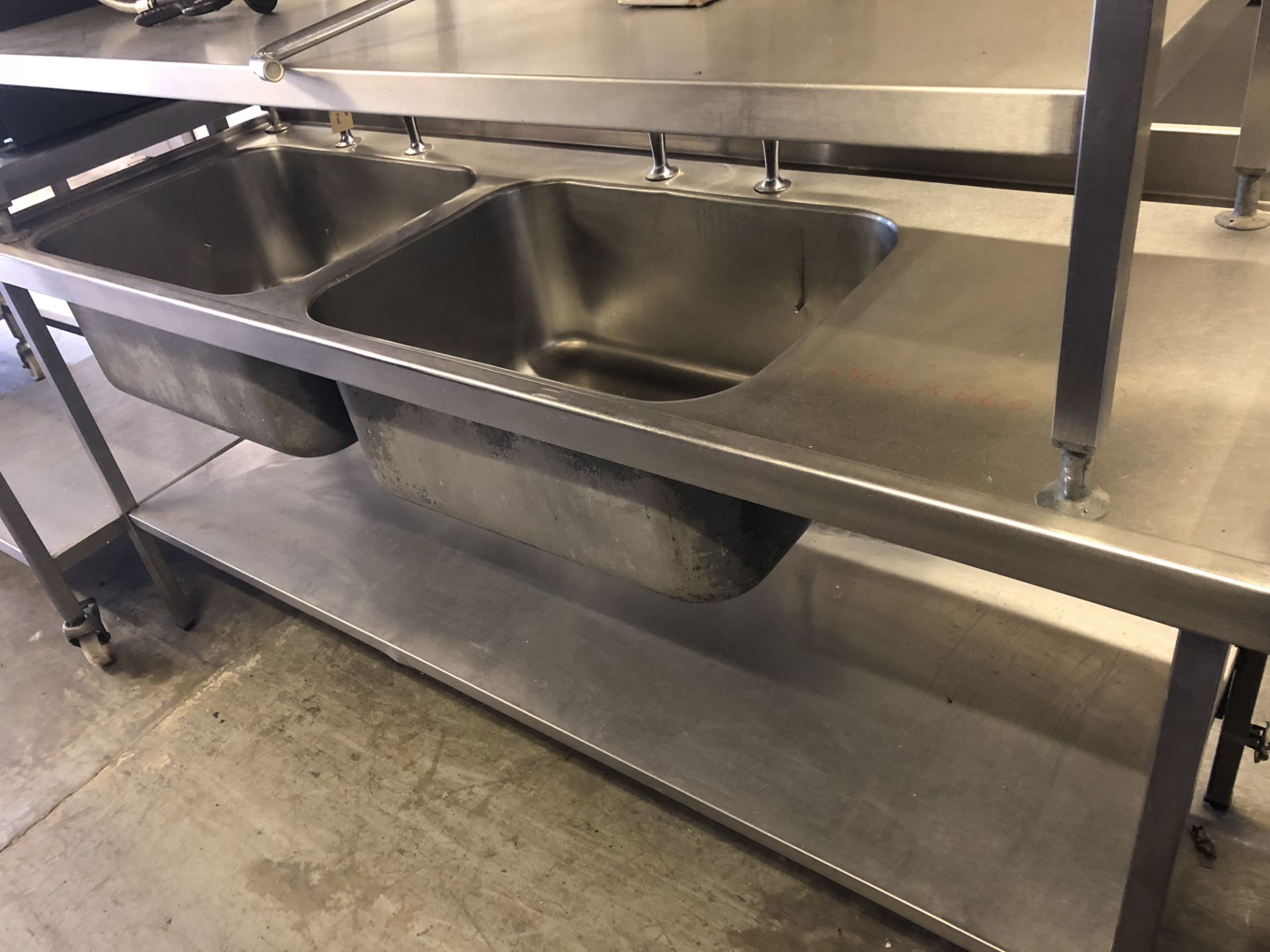 Double Bowl Sink Unit with Right Hand Drainer