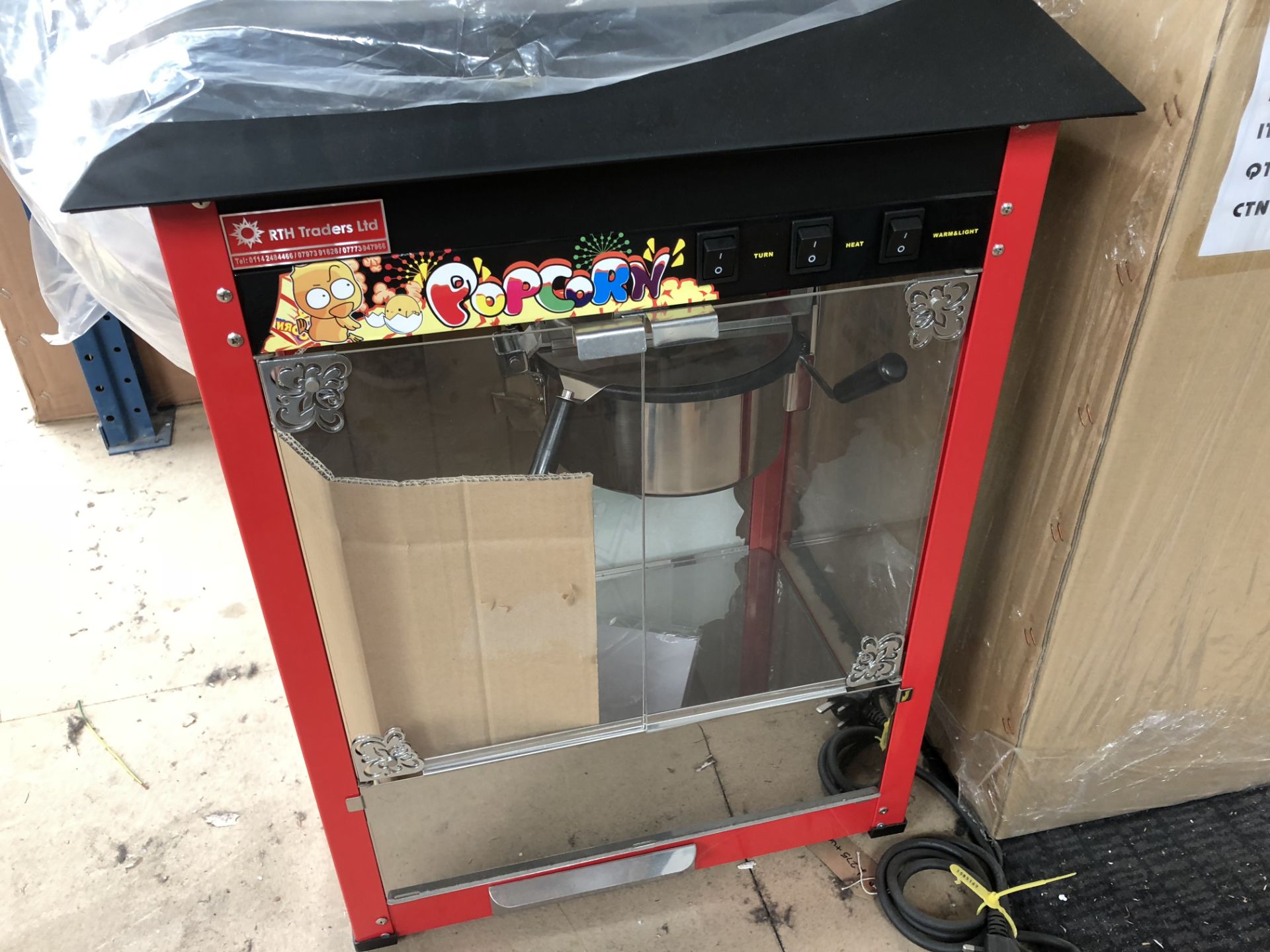 Large Table Top Popcorn Machine RED, New Unused