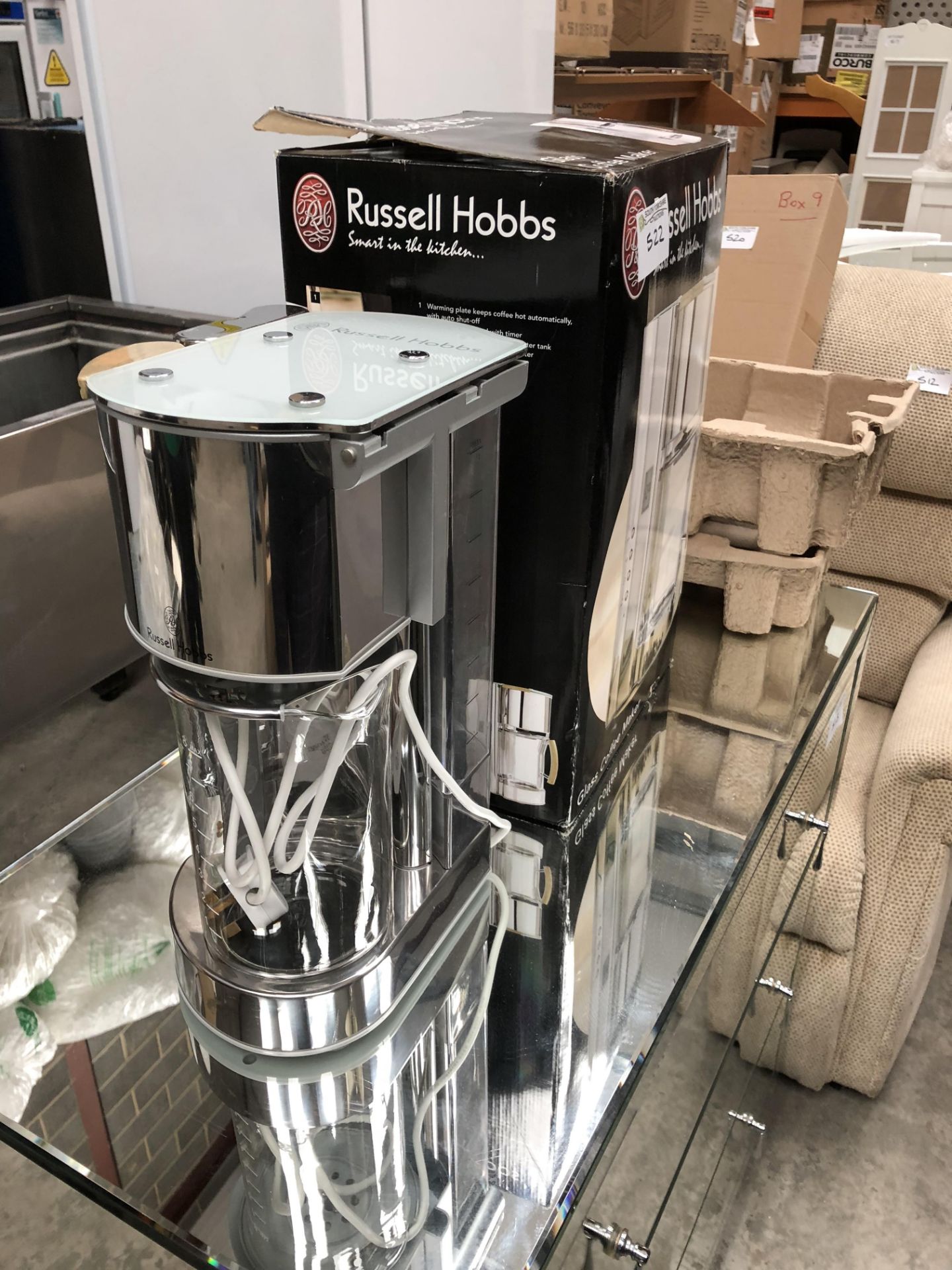 New Boxed, Russell Hobbs Glass Coffee Maker