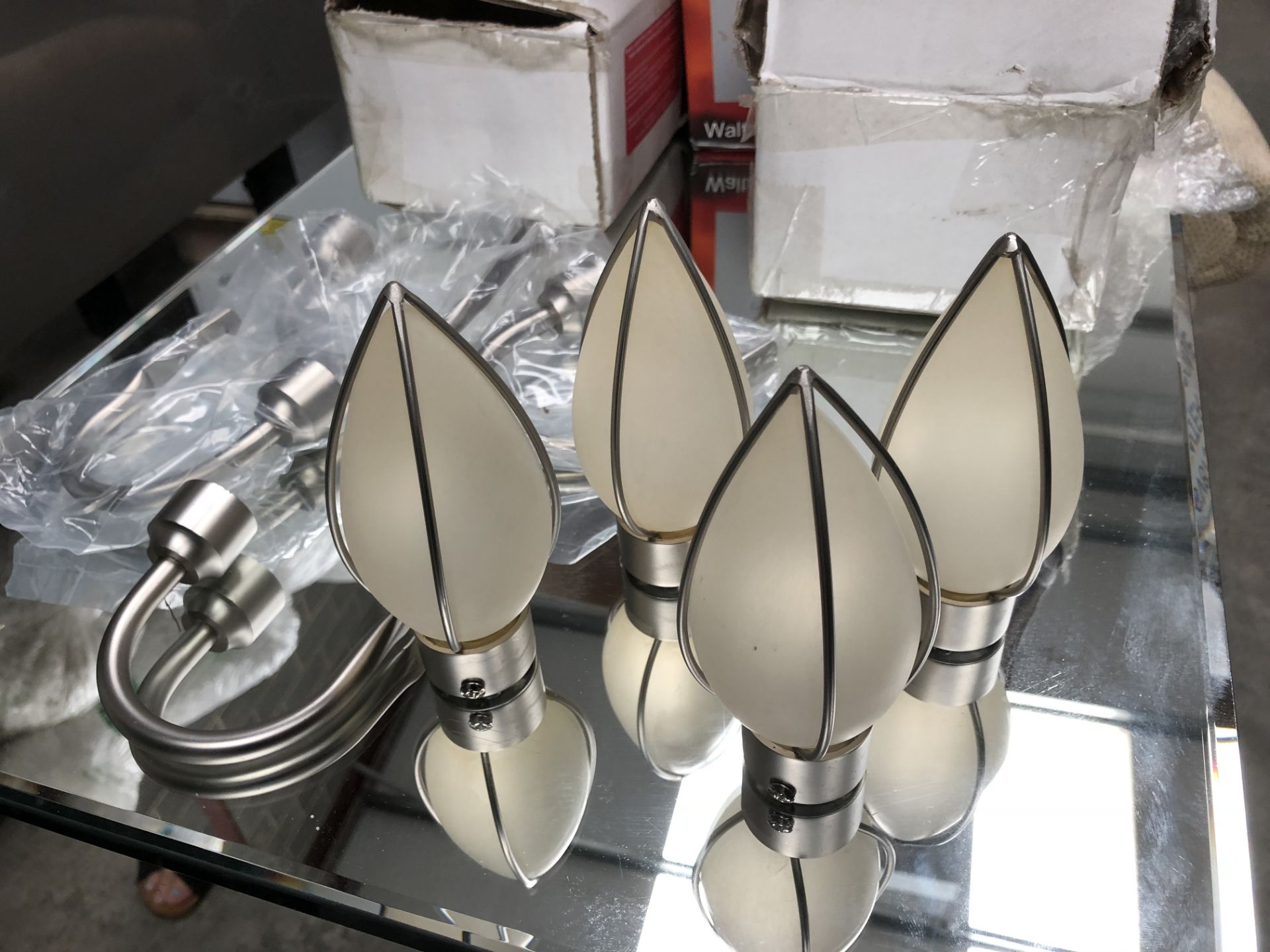 4 x Pewter Glass Cones and Hangers