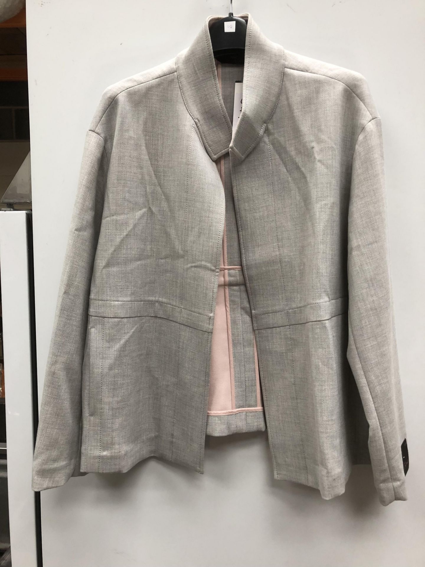 Next Taylored Jacket, Grey with Pink Lining, Size 18 New with Tags
