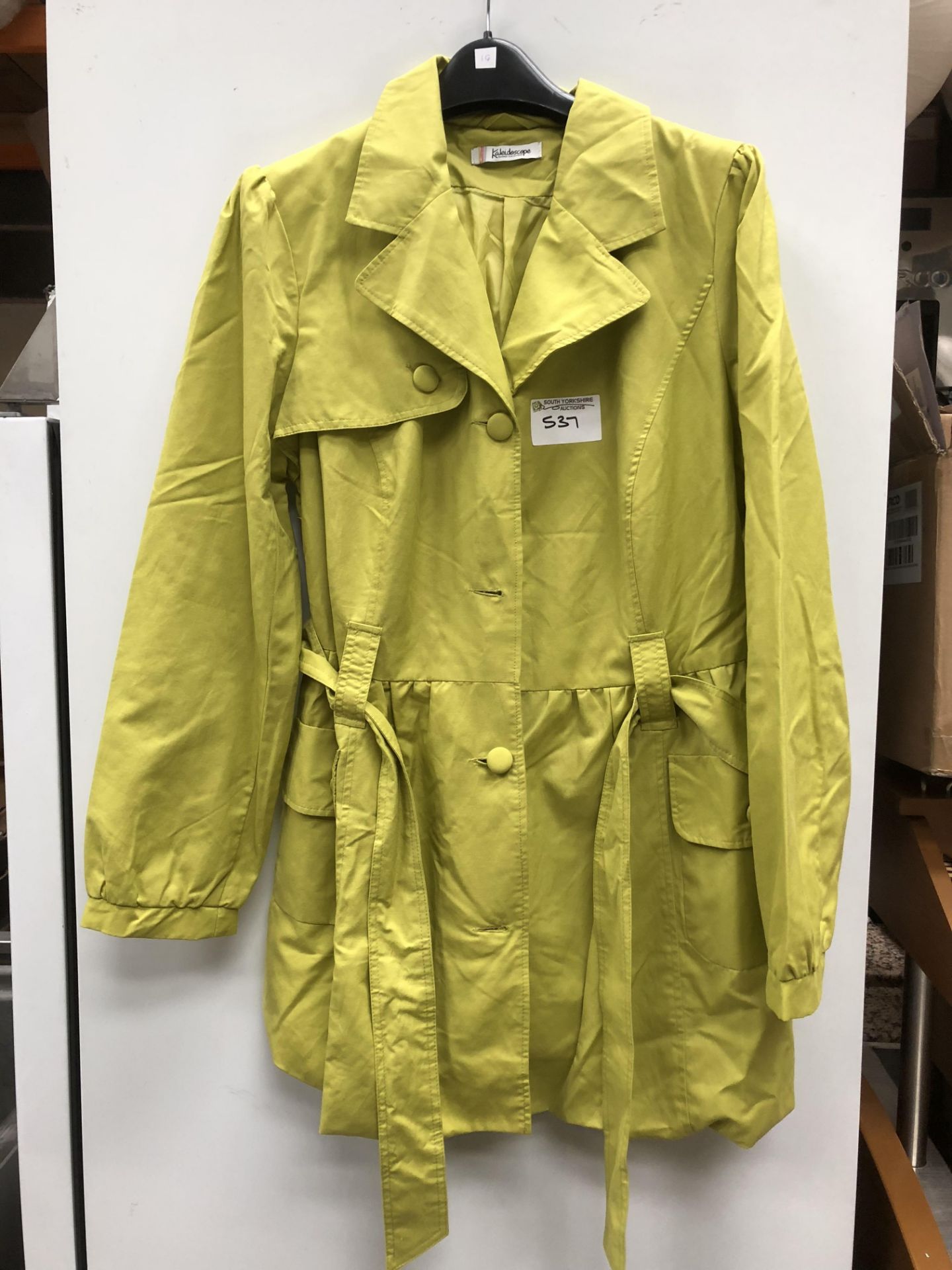 Long Green Trench Style Coat Size 18