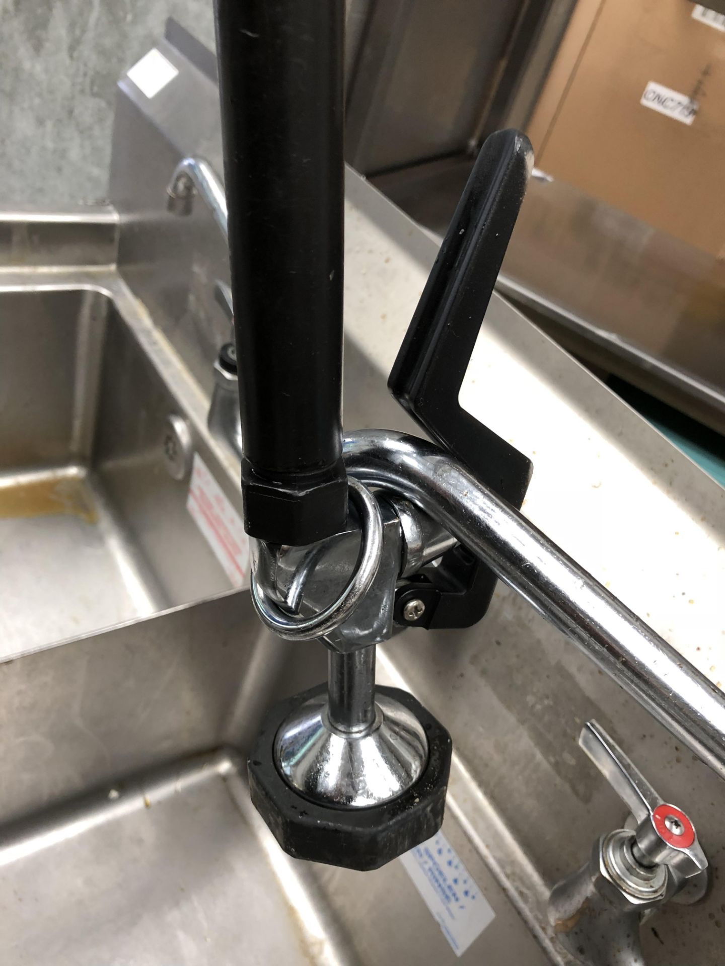 Stainless Steel Triple Sink Unit and Spray Arm - Image 4 of 5