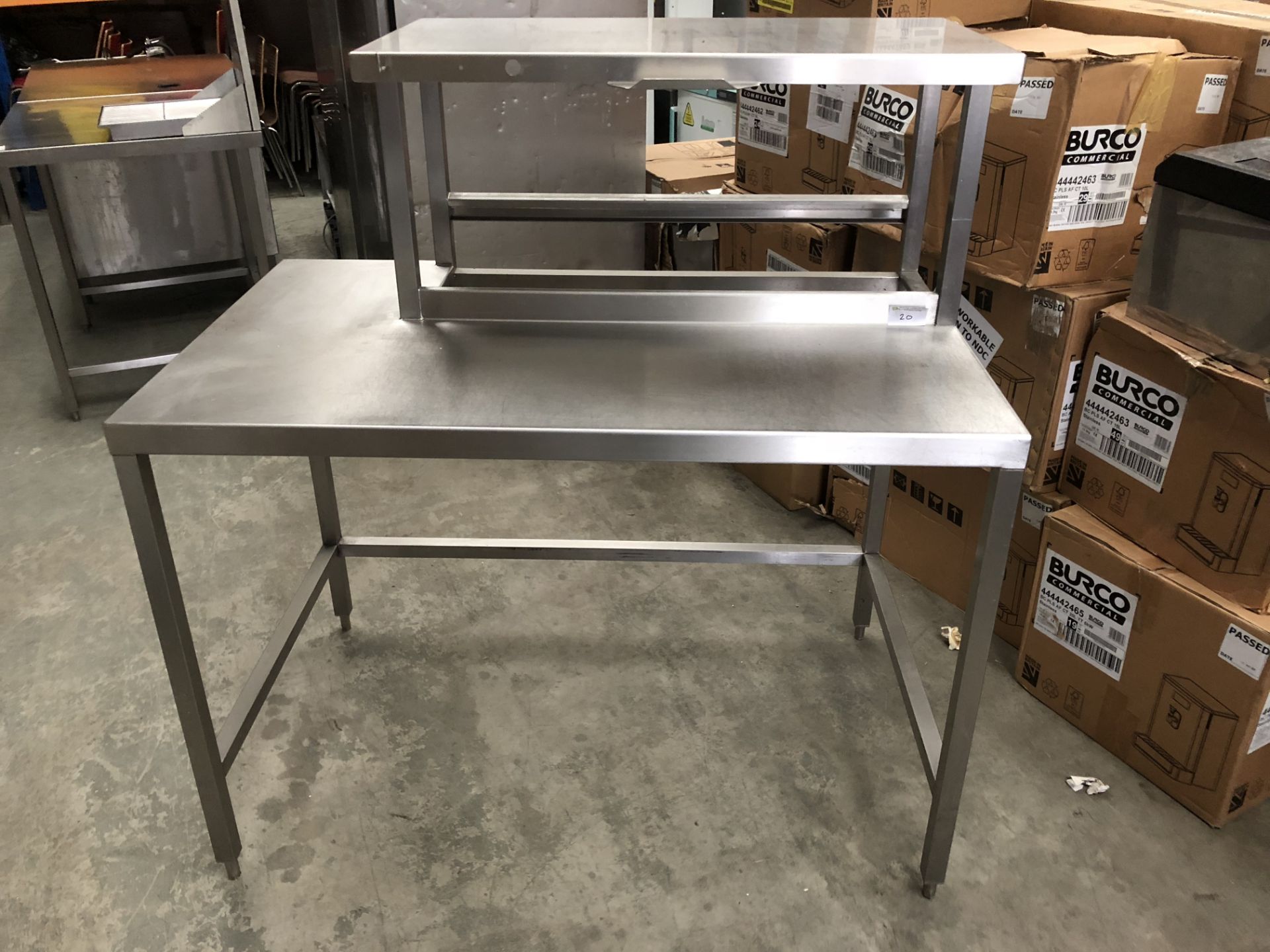 Stainless Steel Table, with Over Shelf