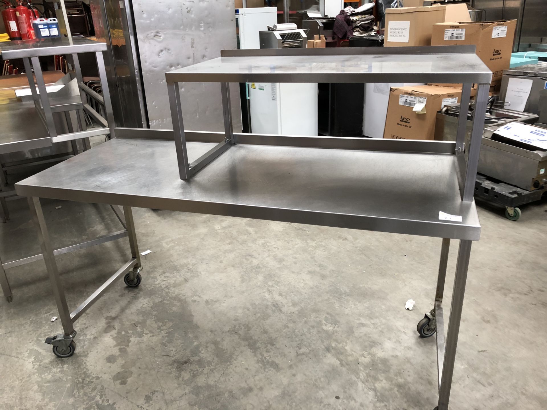 Stainless Steel Table with Overshelf