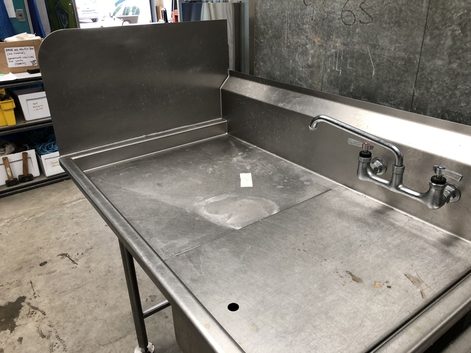 Stainless Steel Sink Unit with Drainer and Mixer Taps - Image 2 of 3