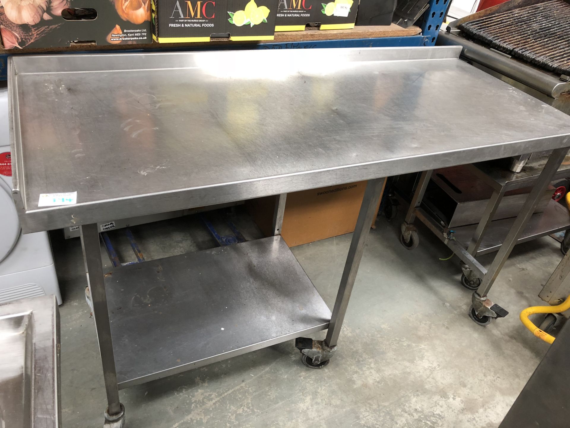 Stainless Steel Table with Part Under Shelf