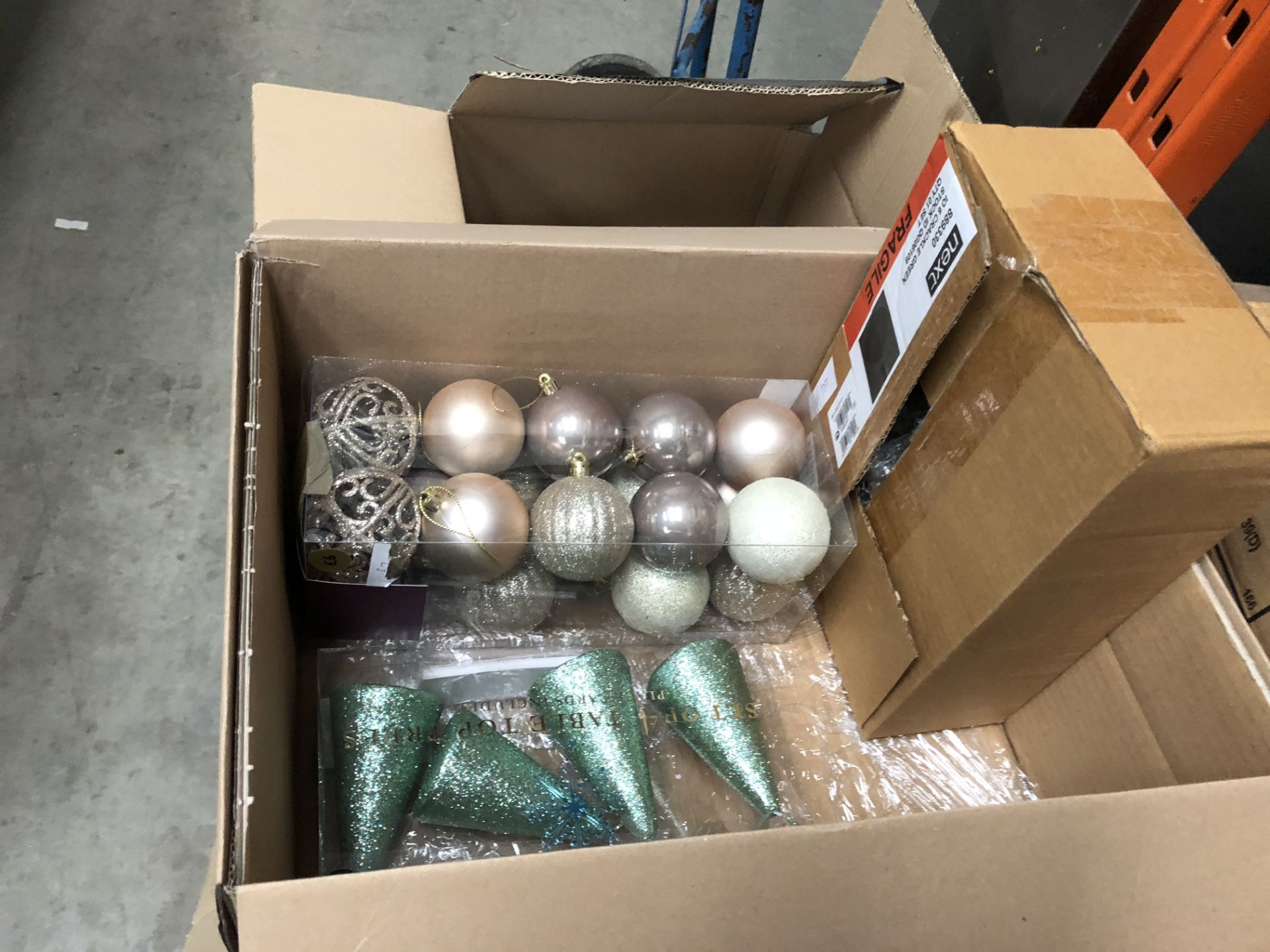 Boxes of Christmas Decorations,