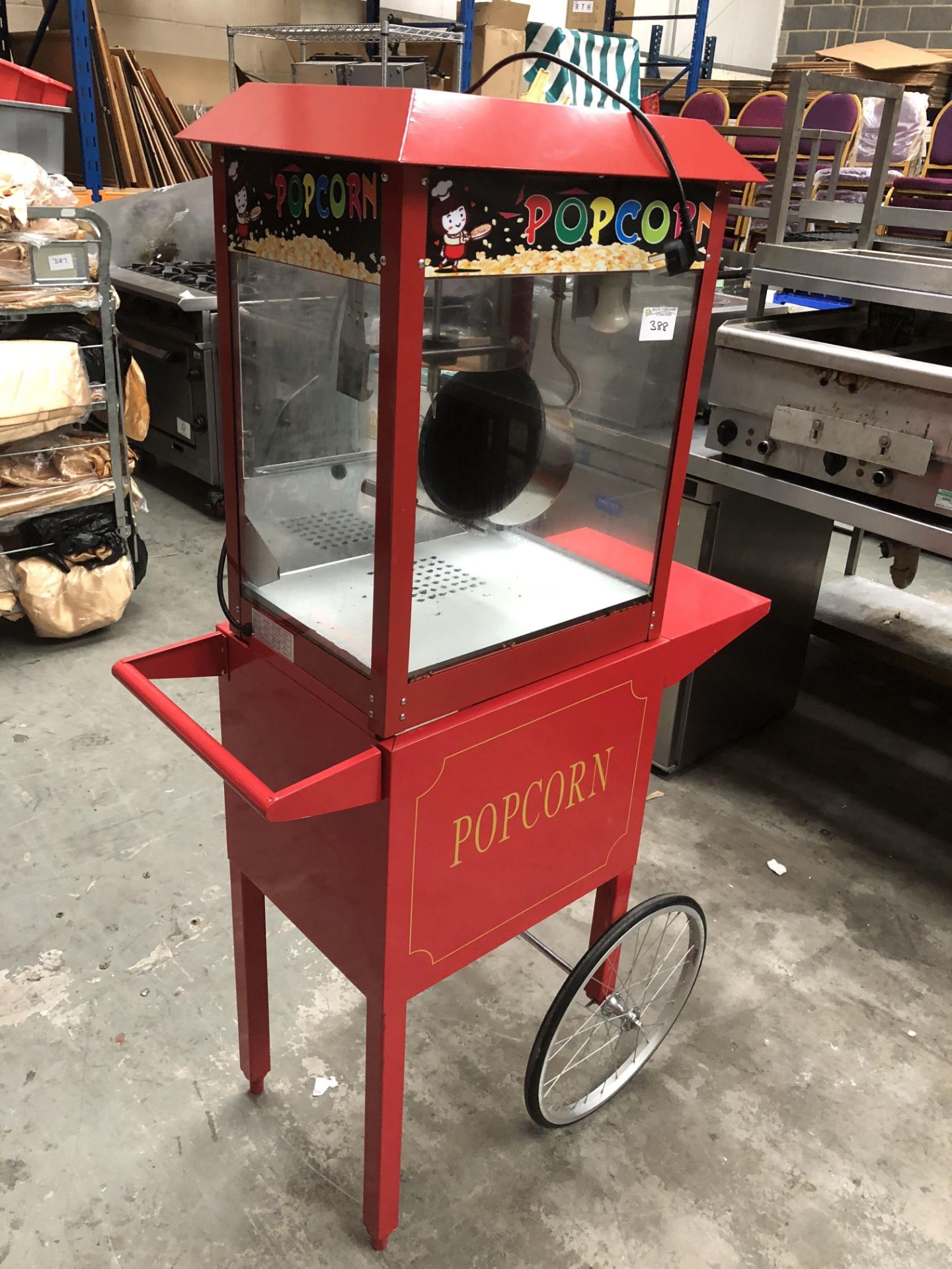 Popcorn Machine on Wheeled Stand - Image 2 of 3