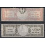 1895 to 1904 FRANCE PLAYING CARDS TAX BAND REVENUE STAMP RED 1 fr. 25 & Black 0 Fr. 75