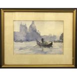 HERCULES BRABAZON BRABAZON 1821 -1898 WATERCOLOUR OF VENETIAN RIVER SCENE