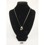 Sterling silver Tahitian pearl set