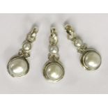 X3 sterling silver south sea pearl pendants