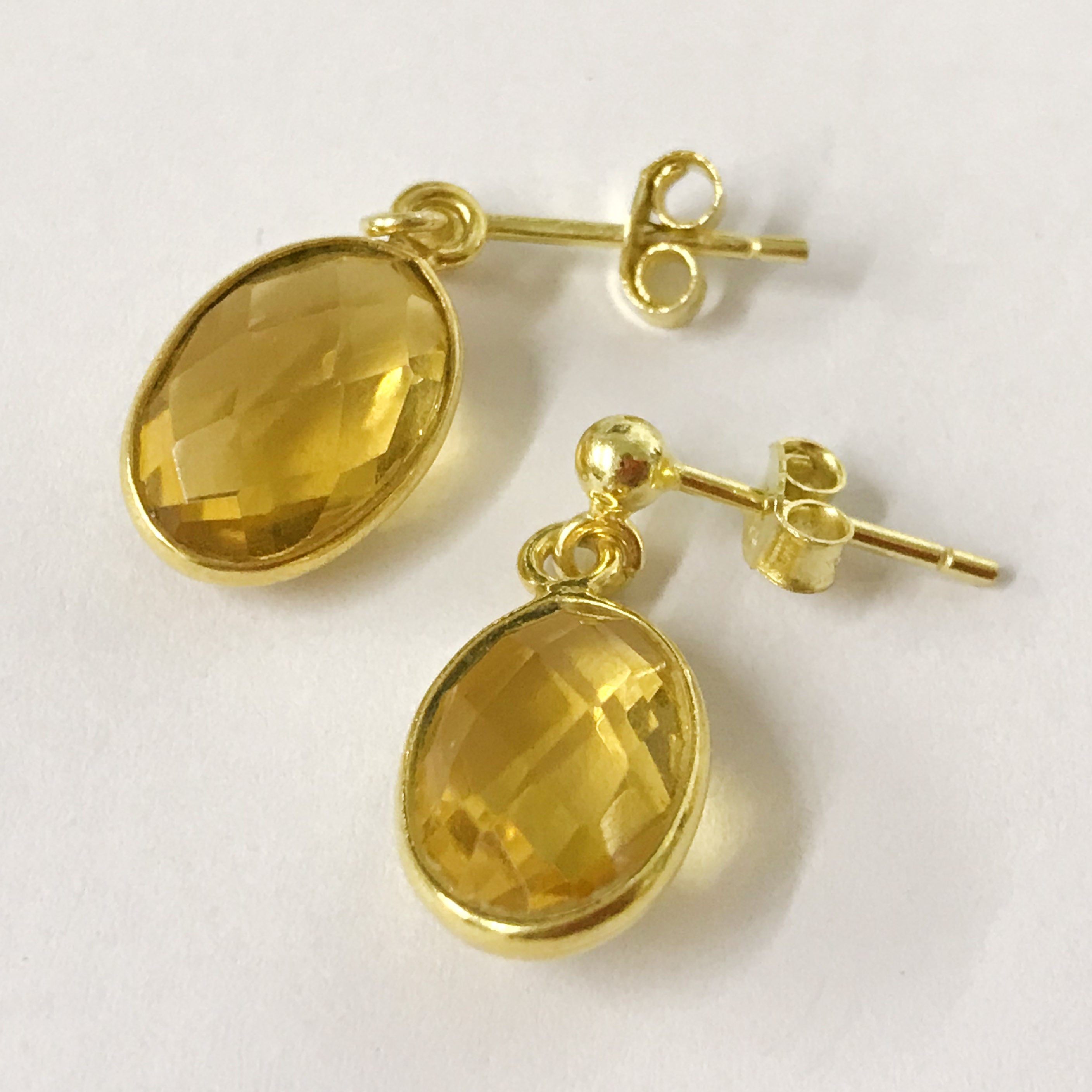 X5 Pairs of earrings 14k gilt Citren gemstone stud - Image 3 of 4