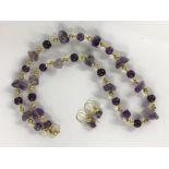 14k silver amethyst necklace and earrings