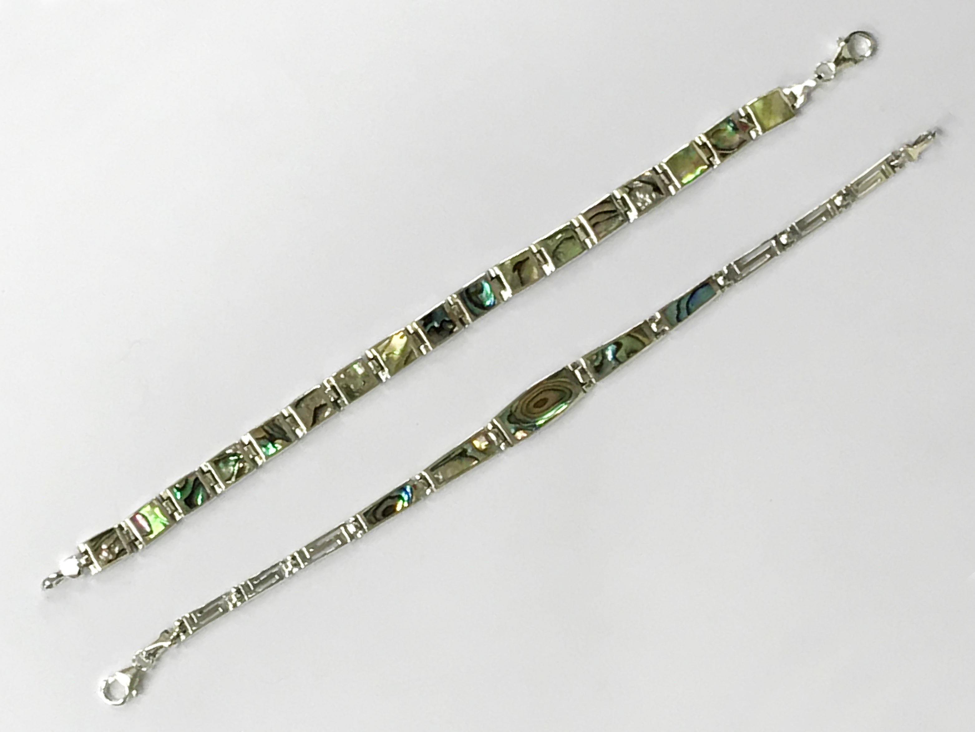 X2 abalone sterling silver bracelets - Image 2 of 4