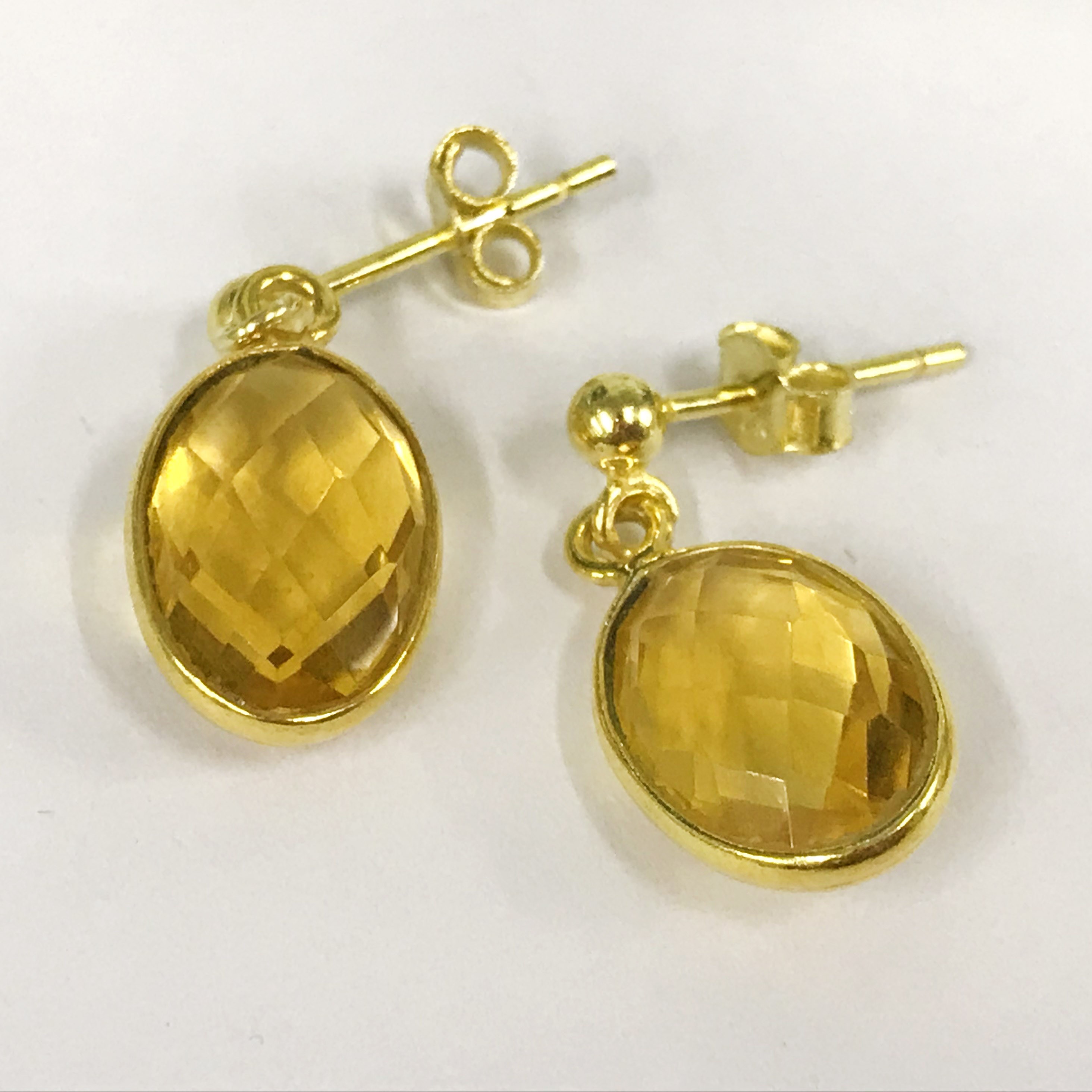 X5 Pairs of earrings 14k gilt Citren gemstone stud - Image 4 of 4