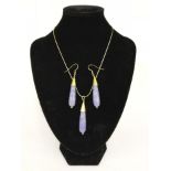 X2 set of lace onyx gemstone sterling silver and 14k gilt