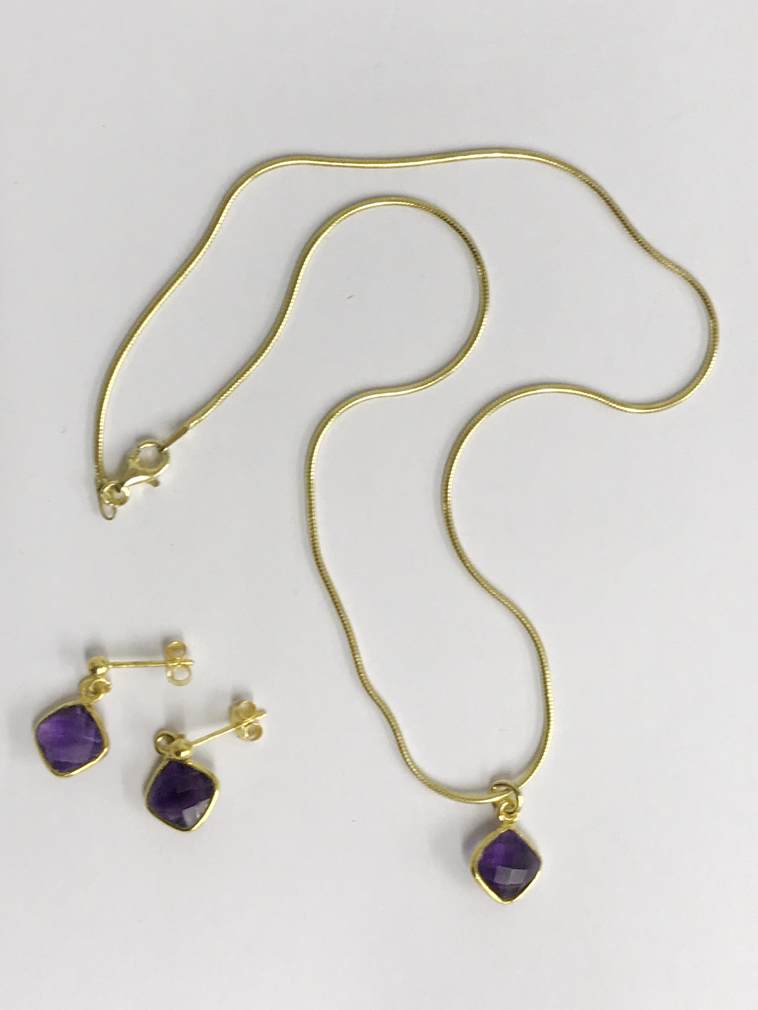 14k gilt silver amethyst set - Image 2 of 3