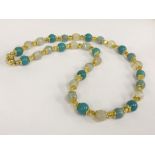 14k gilt silver gemstone necklace