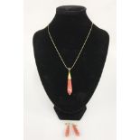 14k gilt pink coral set