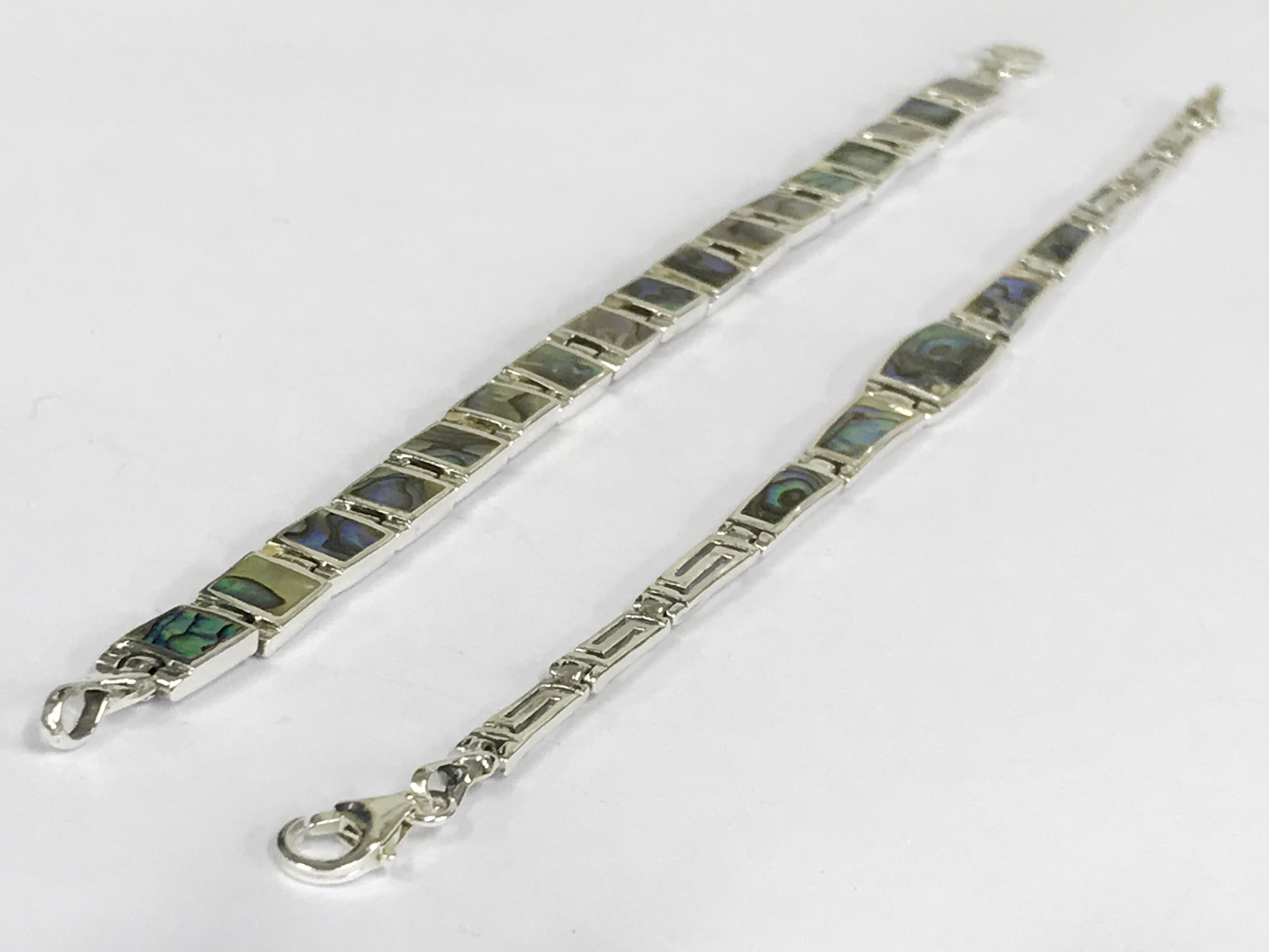 X2 abalone sterling silver bracelets - Image 3 of 4