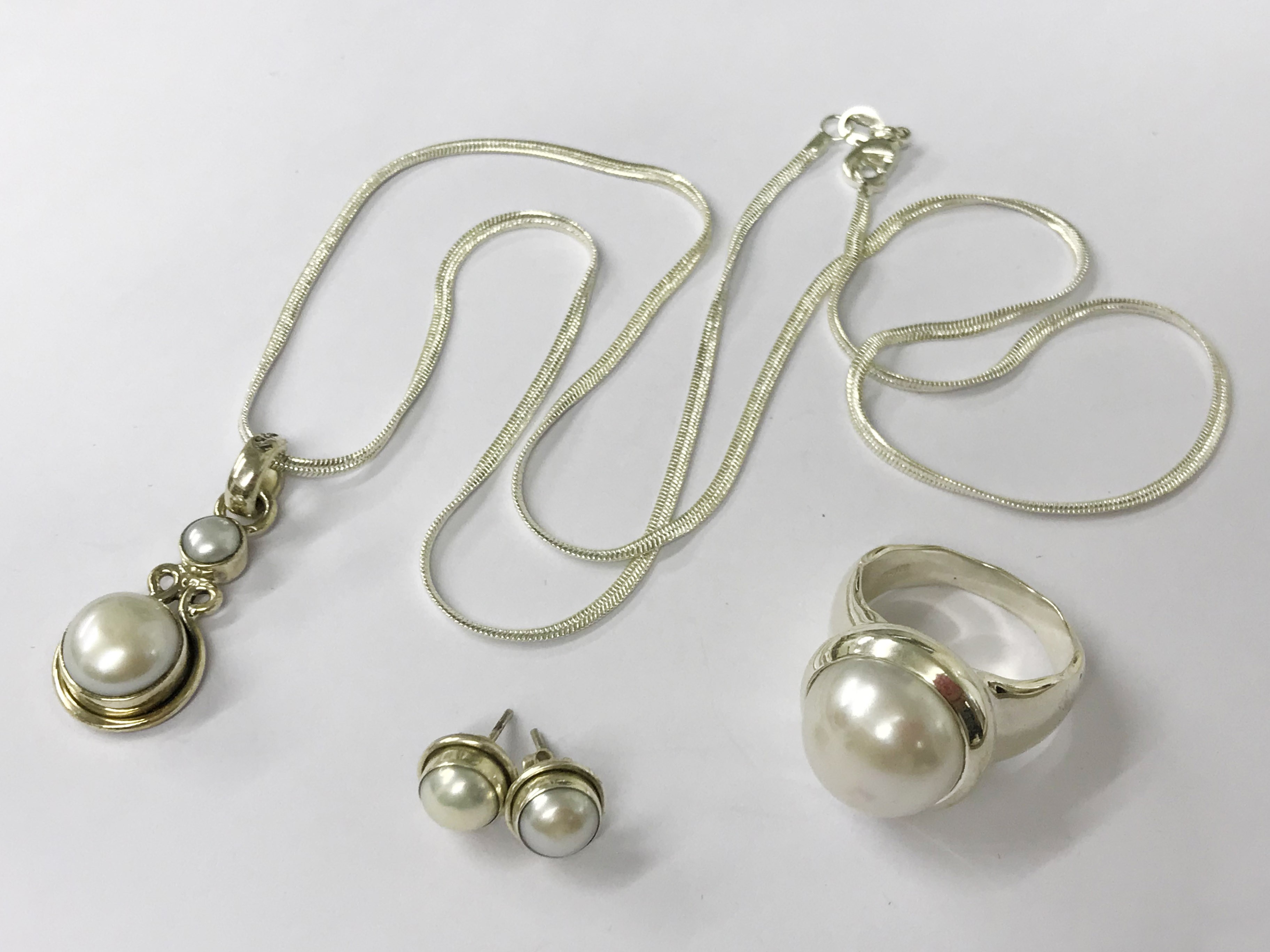 sterling silver south sea pearl mixed lot - Image 2 of 3