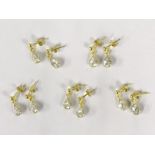 X5 stud earrings 14k gilt silver topaz stud earrings