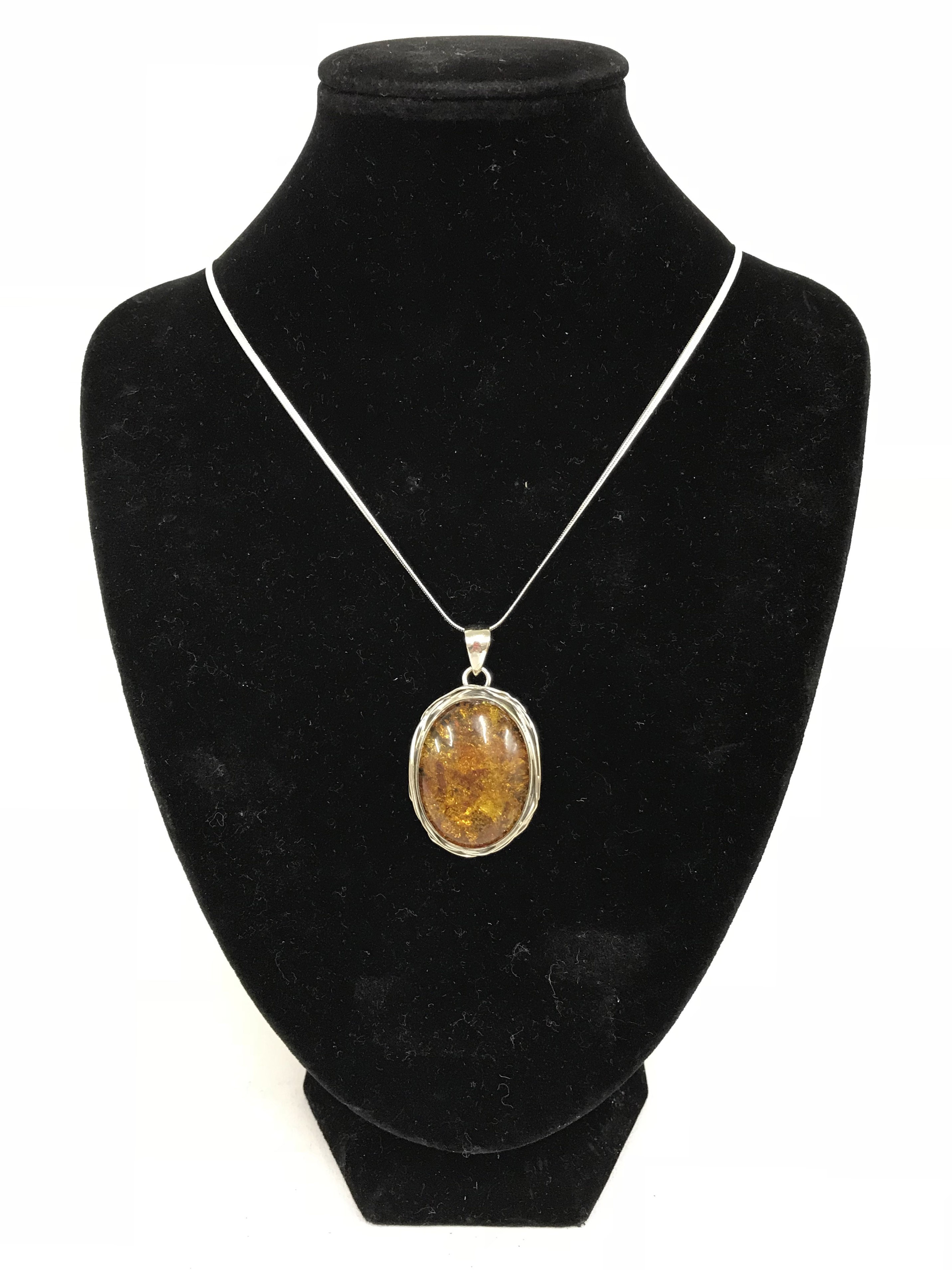 Sterling silver Baltic amber pendent - Image 3 of 3