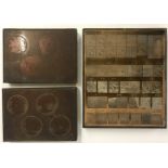 THREE VINTAGE COPPER AND WOOD PRINTING BLOCKS