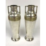 WMF PAIR OF SILVER PLATED ART NOUVEAU VASES