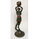 SPELTER LADY CANDLESTICK