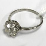 18CT WHITE GOLD DIAMOND SOLITAIRE RING app. 2.25 CT