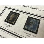 PENNY BLACK 1840 & TWO-PENNY BLUE 1841 IN A WESTMINSTER COLLECTION FOLDER LETTERS P & B / P & L
