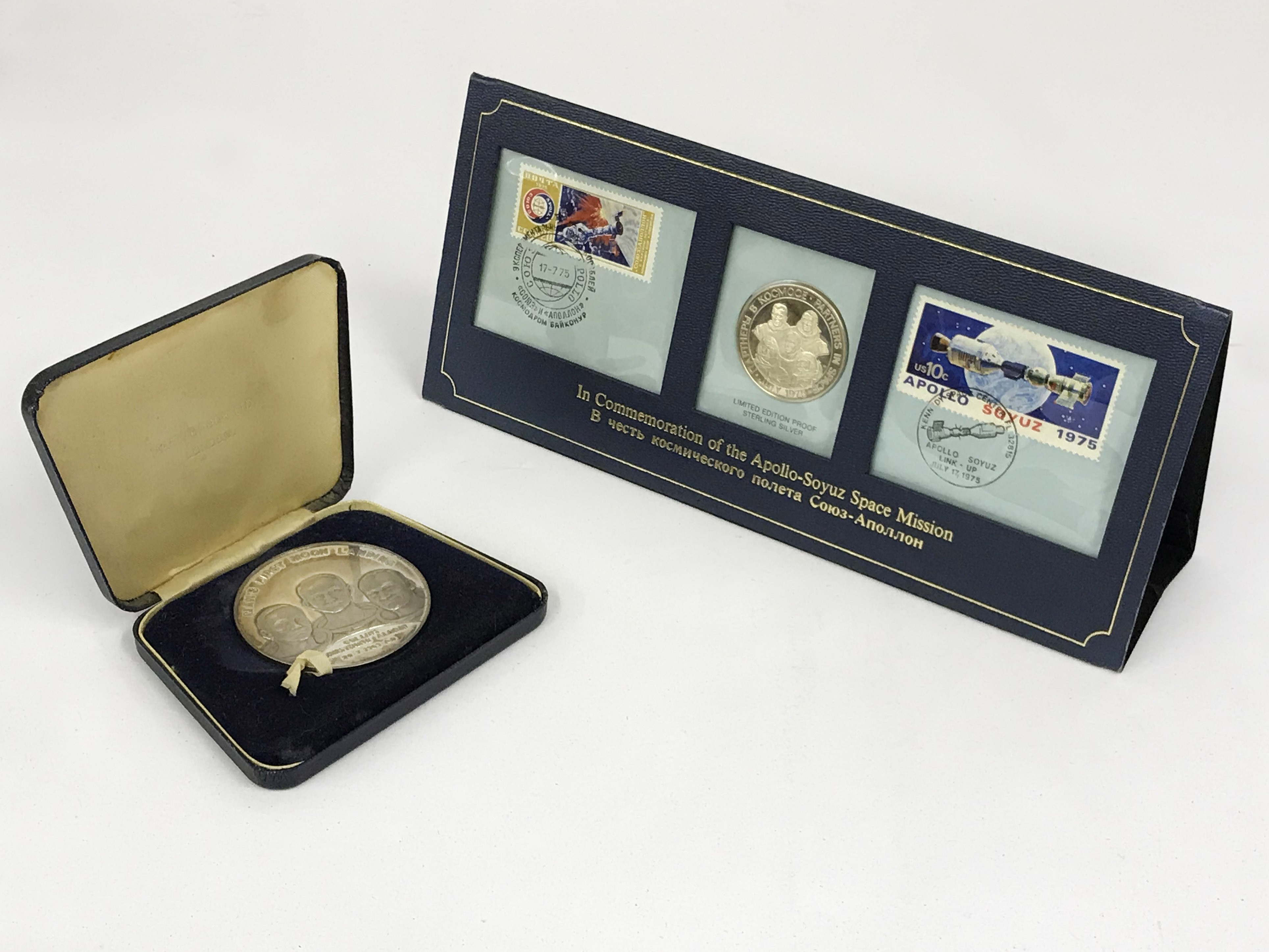 MOON LANDING & APOLLO-SOYUZ SILVER MEDALS