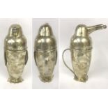 PENGUIN A NOVELTY ART DECO STYLE CHROMED METAL SHAKER c.1930