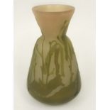 Galle Glass Flower Vase Signed
