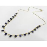 14CT GOLD SAPPHIRE & DIAMOND NECKLACE