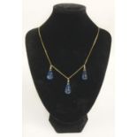 18CT GOLD BLUE TOPAZ NECKLACE