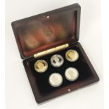 FIVE CASED SILVER COLLECTORS COINS