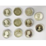 11 SILVER COLLECTORS COINS