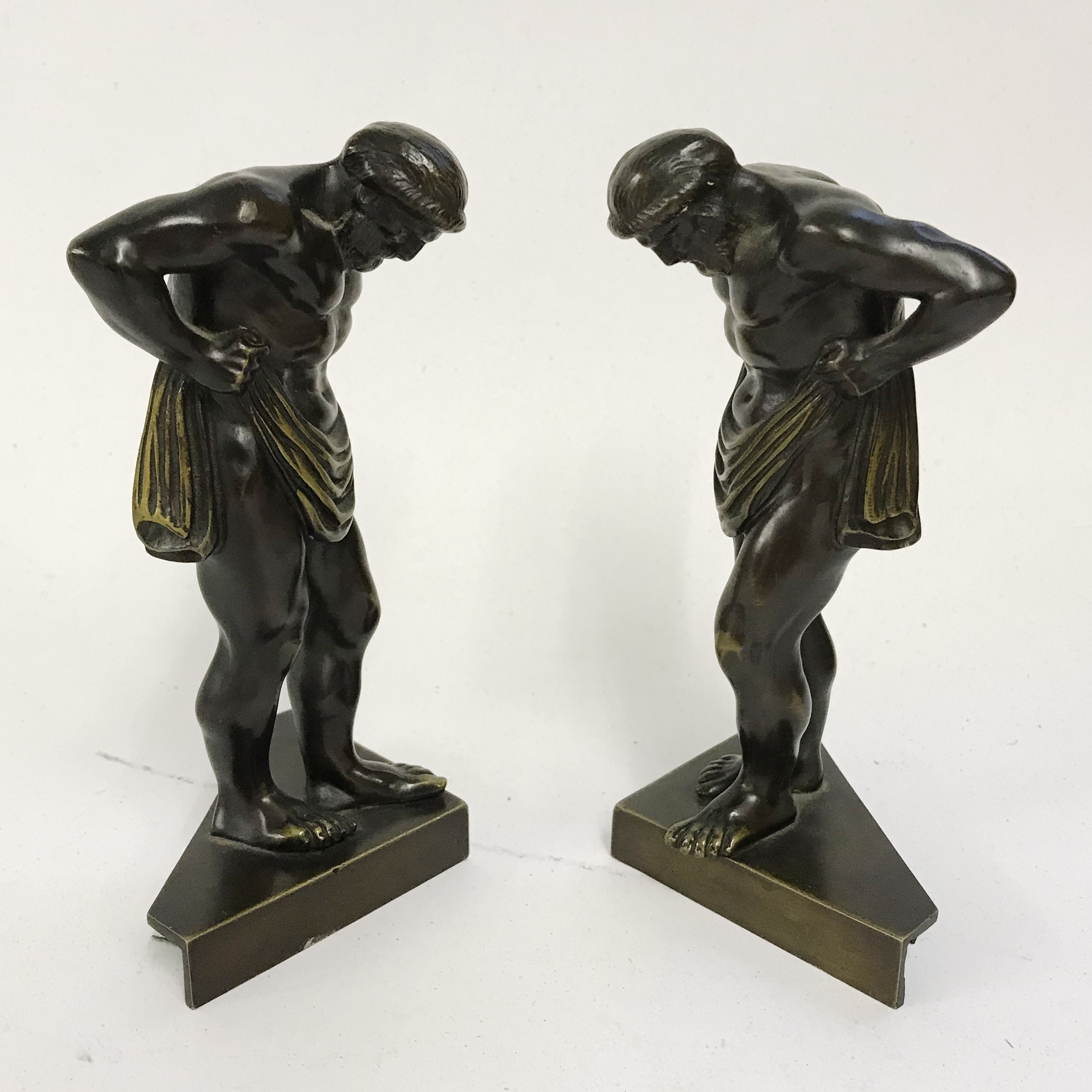 PAIR OF BRONZE GREEK FIGURES - Image 4 of 5