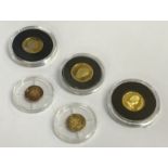 5 X SMALL GOLD COINS 6.GRAMS APPROX