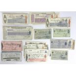 SMALL GROUP OF EARLY CHEQUES - VARIOUS BANKS