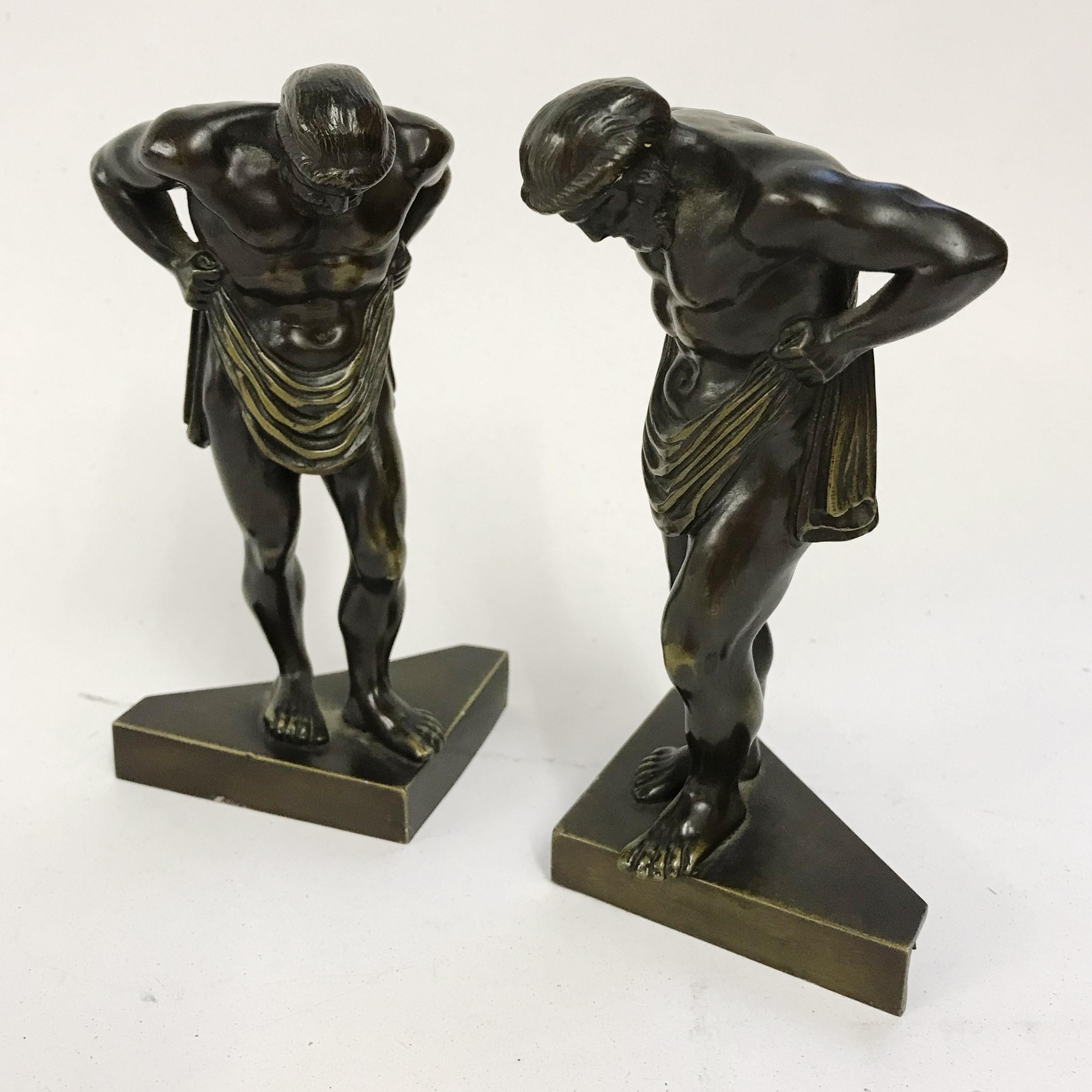 PAIR OF BRONZE GREEK FIGURES - Image 5 of 5