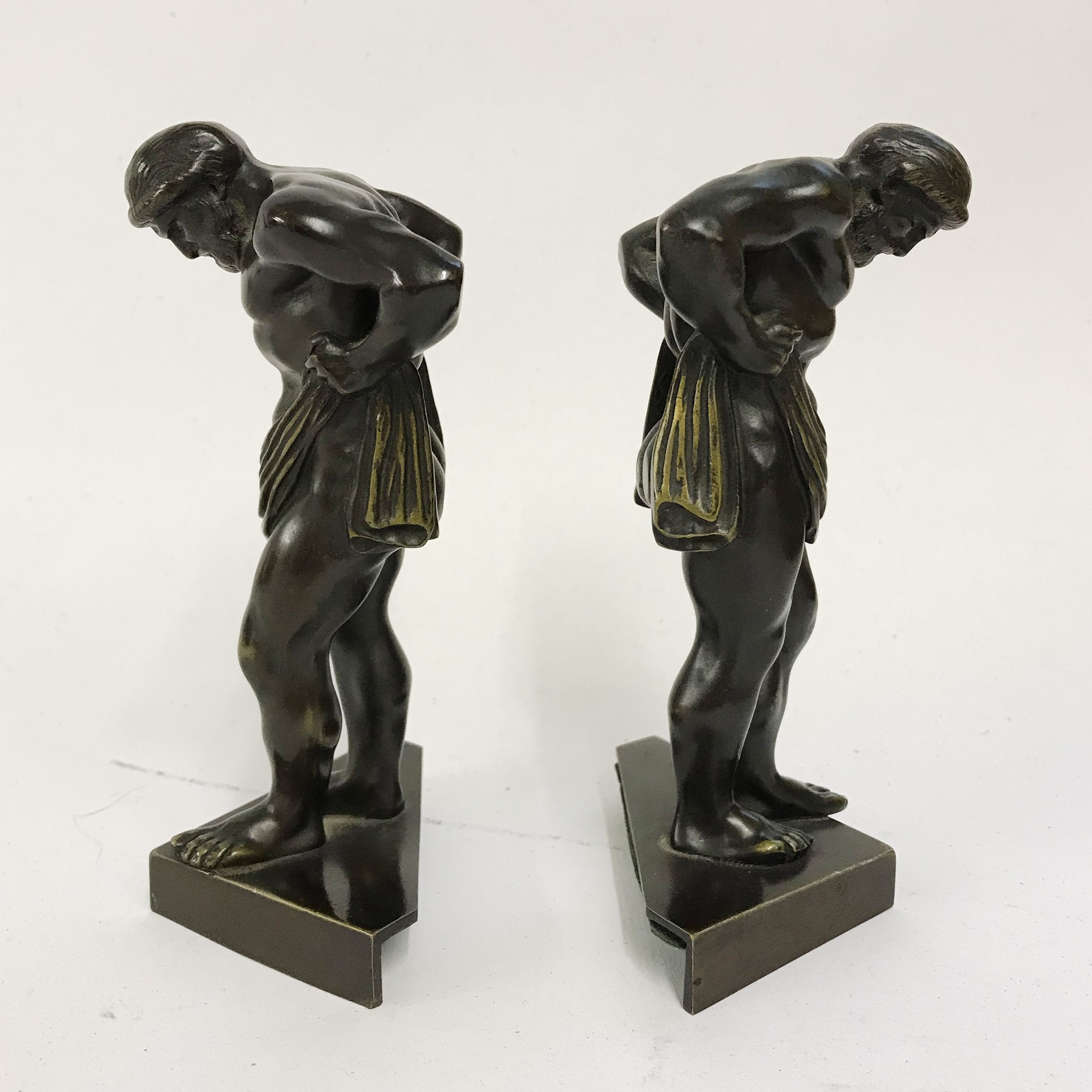 PAIR OF BRONZE GREEK FIGURES - Image 2 of 5