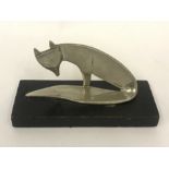 ART DECO SILVER PLATED BRONZE FOX