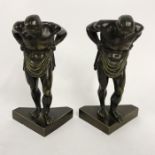 PAIR OF BRONZE GREEK FIGURES