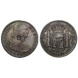 George III (1760-1820), oval countermark upon Spanish Eight Reales of King Charles IIII (1788-1808),